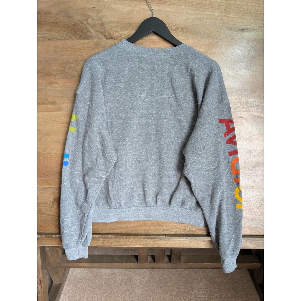NWT Aviator Nation Sweatshirt Womens XS Gray Heather Stretch Relaxed Crew Neck - Picture 2 of 3